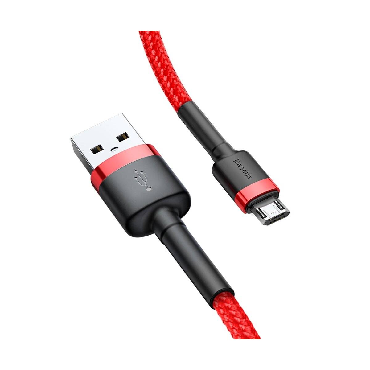 Baseus Cafule Cable durabel Kabel mit Nylon geflochtenes Ladekabel USB / micro USB QC3.0 2.4A 1M rot (CAMKLF-B09)