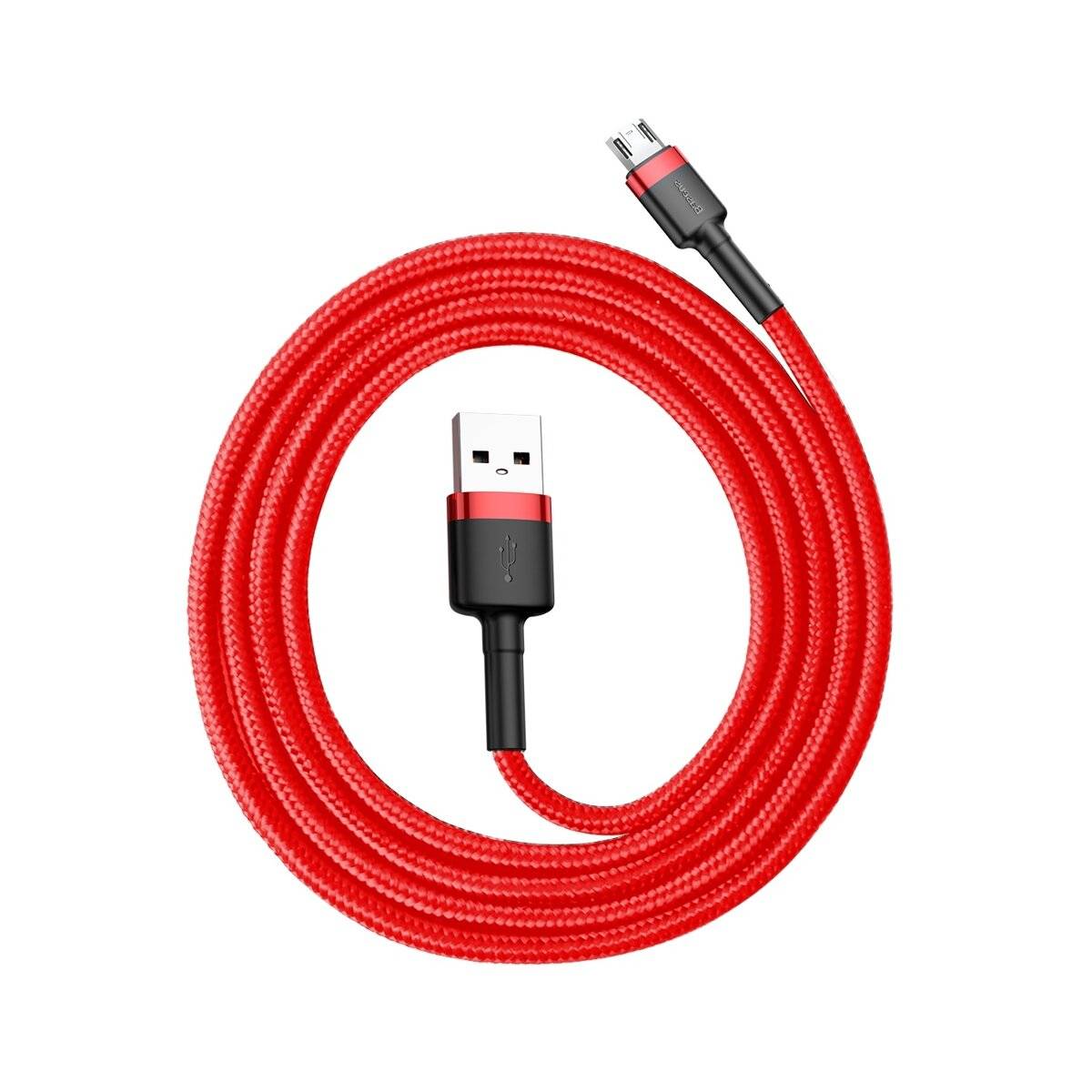 Baseus Cafule Cable durabel Kabel mit Nylon geflochtenes Ladekabel USB / micro USB QC3.0 2.4A 1M rot (CAMKLF-B09)