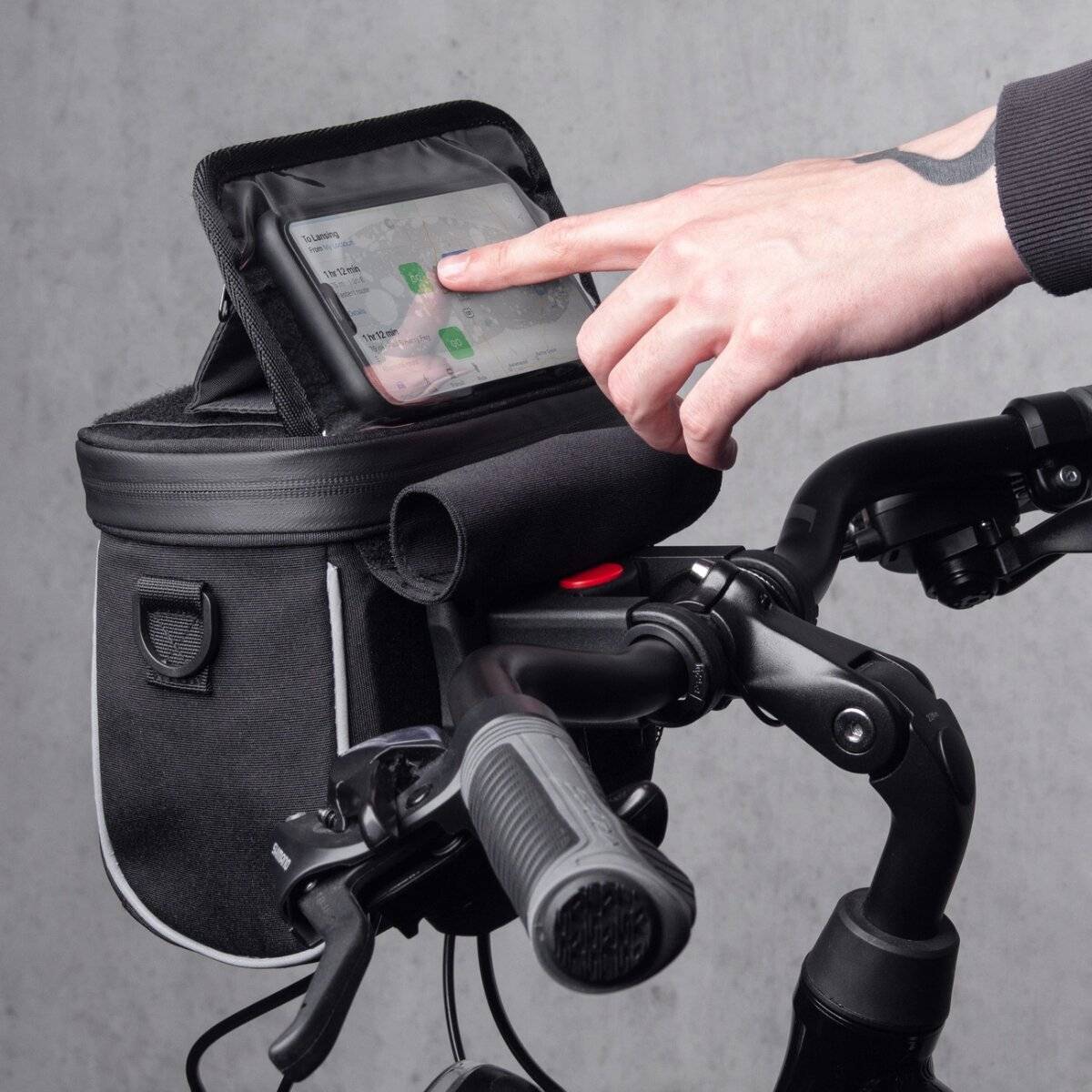 Wozinsky Fahrradlenkertasche Fahrrad-Umhängetasche Schwarz WBHBB-01