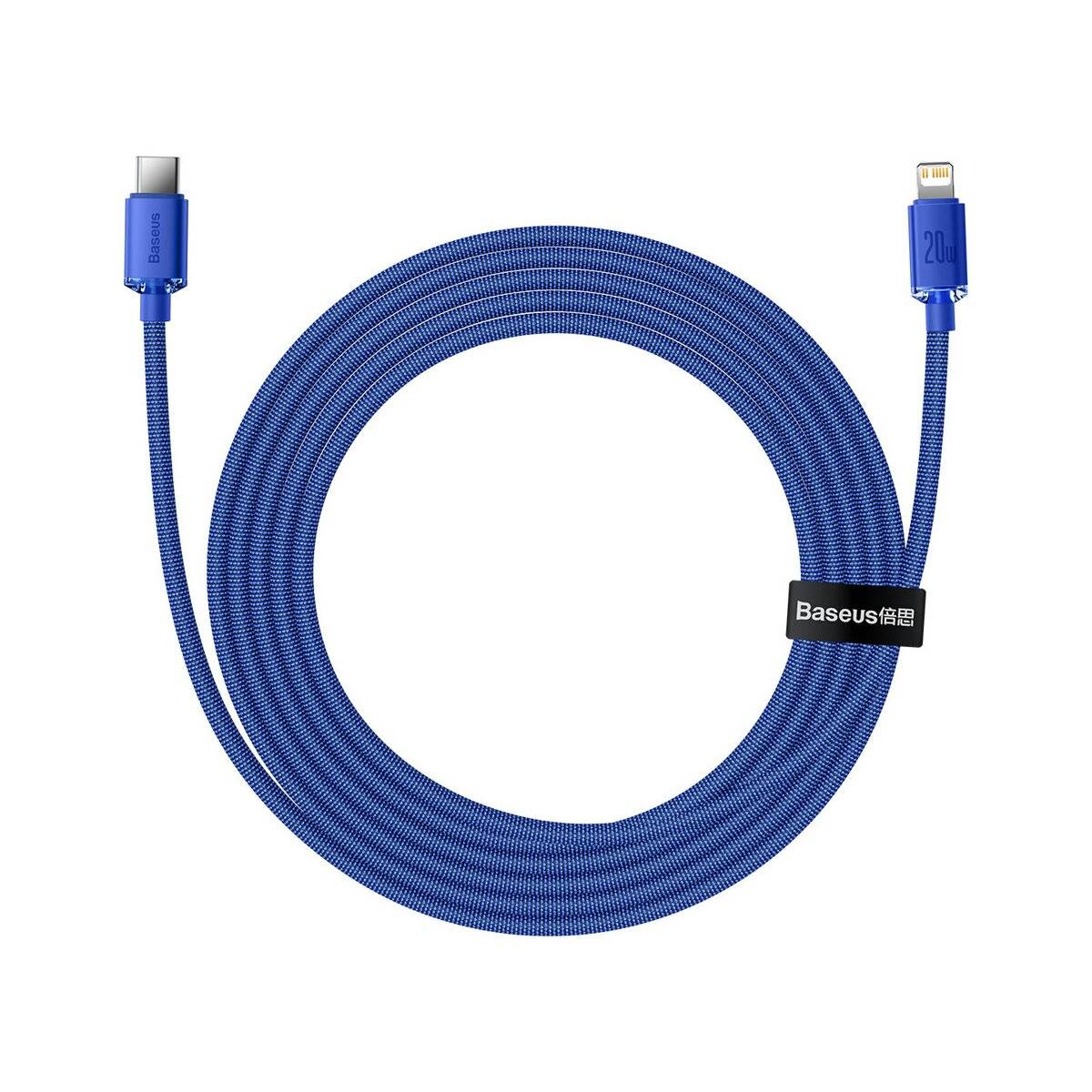 Baseus Crystal Shine Series Kabel USB-Kabel für schnelles Aufladen und Datenübertragung USB Typ C - Lightning 20W 2m blau (CAJY000303)