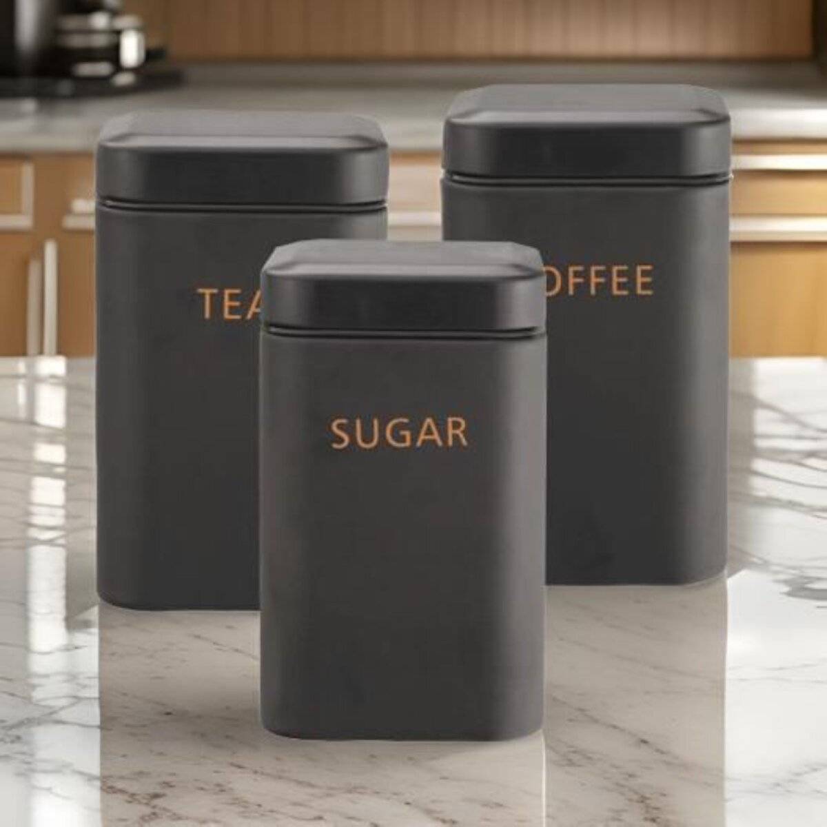 3er-Set Aufbewahrungsdosen für deine Küche in Schwarz - Stilvoll & praktisch