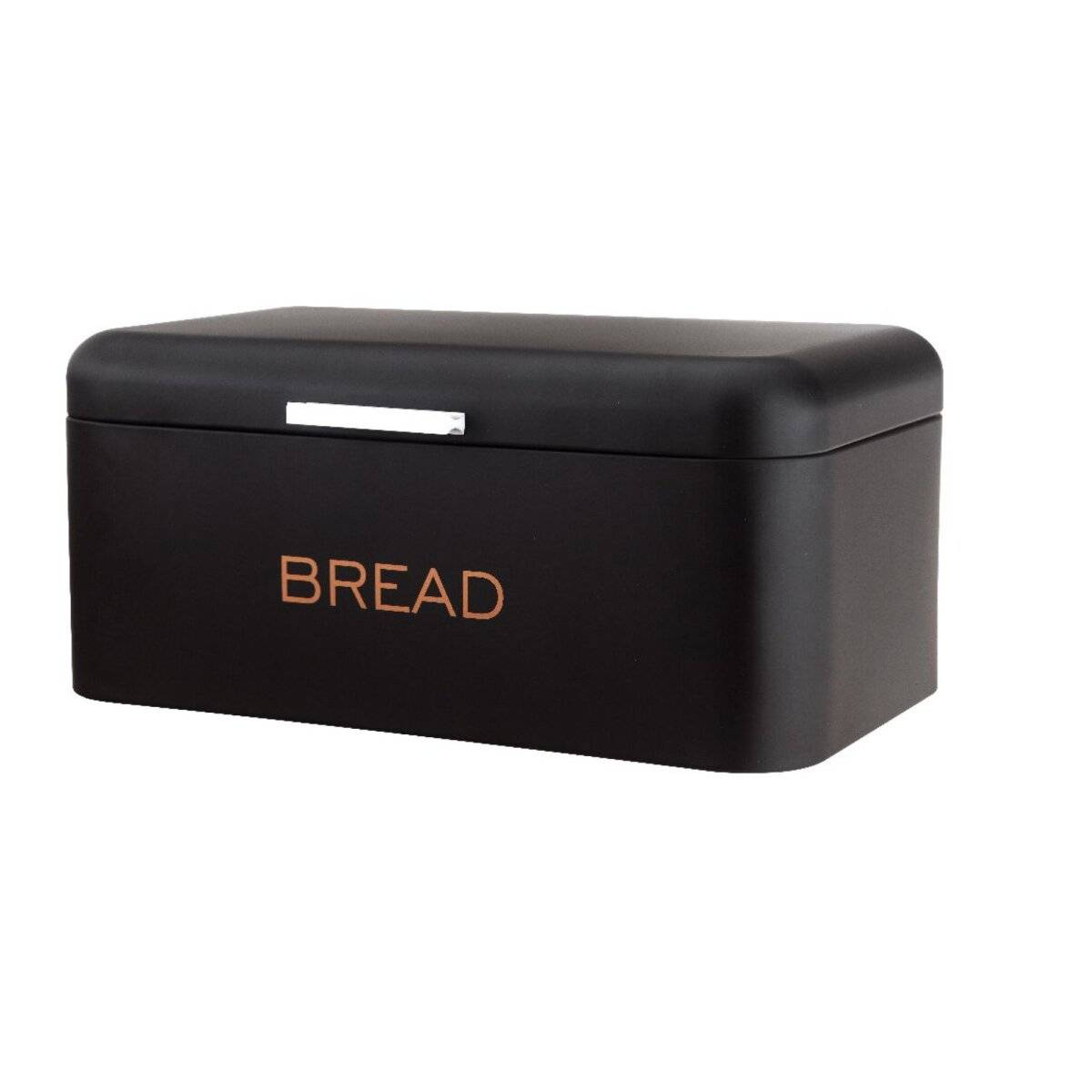 Brotkasten mit Deckel aus hochwertigem Metall-Edelstahl Schwarz 34 x 18 x 20 cm