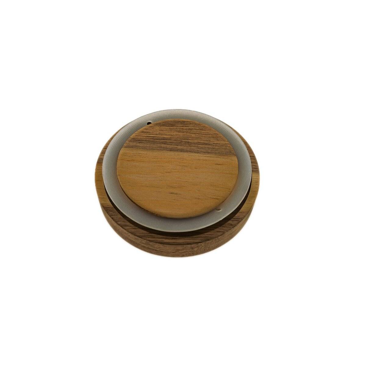 Vorratsdosen 11 x 9 cm aus hochwertigem Borosilikatglas mit Holzdeckel