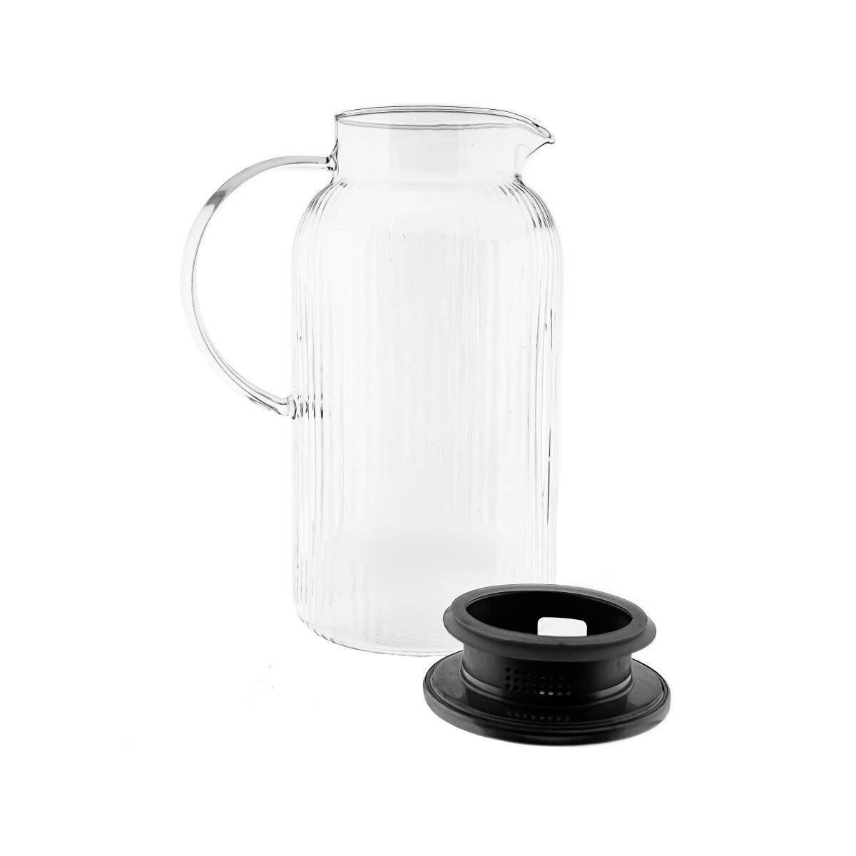 Glaskaraffe "Freya Caraffa" aus hochwertigem Borosilikatglas mit Deckel - 1800ml