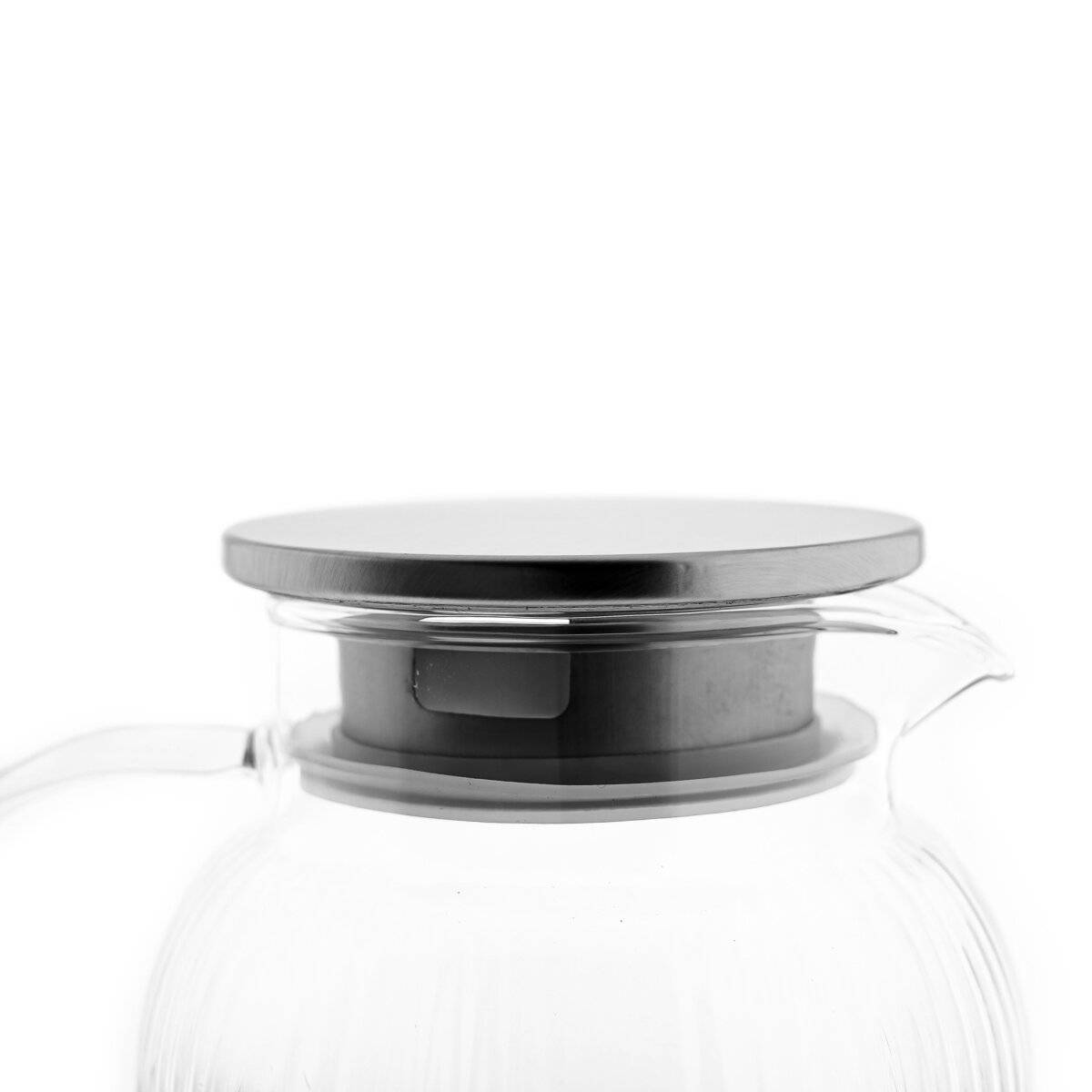 Glaskaraffe "Freya Caraffa" aus hochwertigem Borosilikatglas mit Deckel - 1800ml