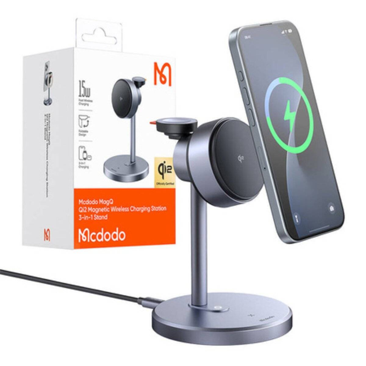 Mcdodo CH-2462 3-in-1 15W Qi2 kabelloses Ladegerät + 33W Netzladegerät