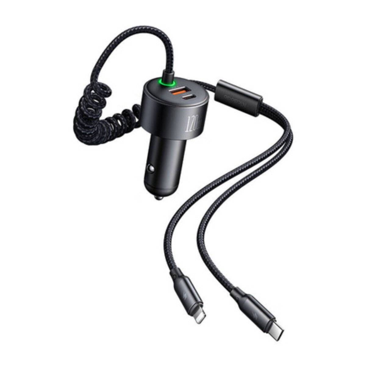 Mcdodo CC-0370 Autoladegerät, USB-C, für iPhone, 120W, einziehbare Kabel