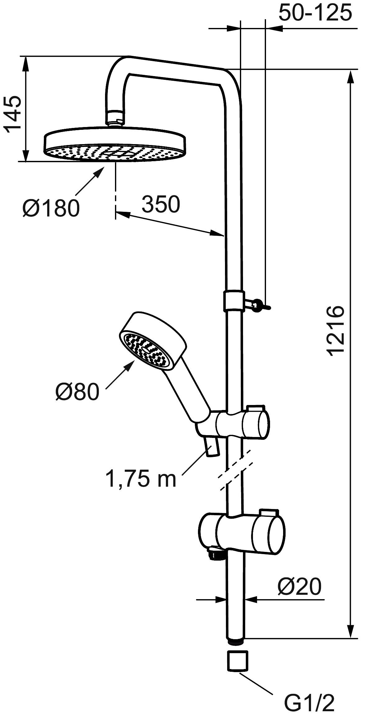 Mora MMIX Shower System S5 Chrom