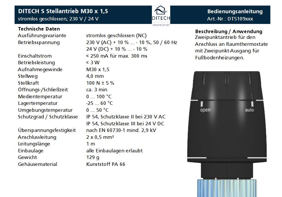 Strawa Stellantrieb M30 x 1,5, 230 V