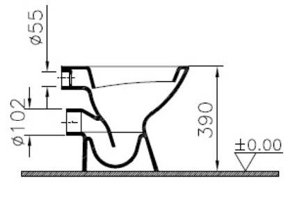 Vitra Bad Stand-Tiefspül-WC Abgang waagerecht weiß