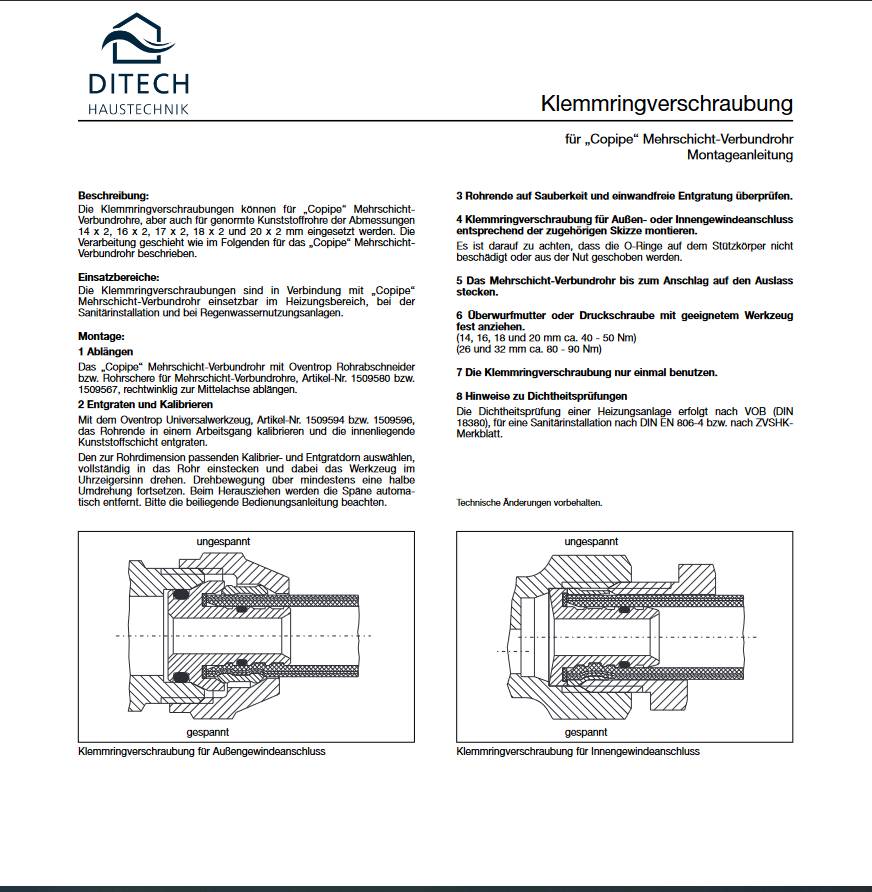 Oventrop Klemmringverschraubung 3/4" 12mm Set 2 Stück