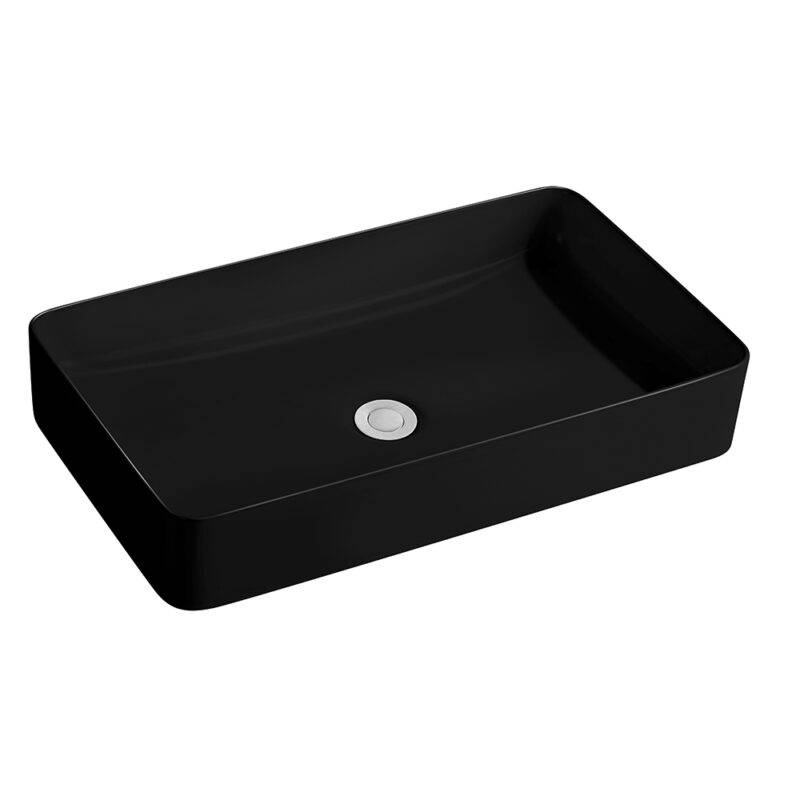 Beitz & Walz AqvaCeramica Aufsatzbecken "SlimRim" o. Überl. 605 x 350 mm mattschwarz