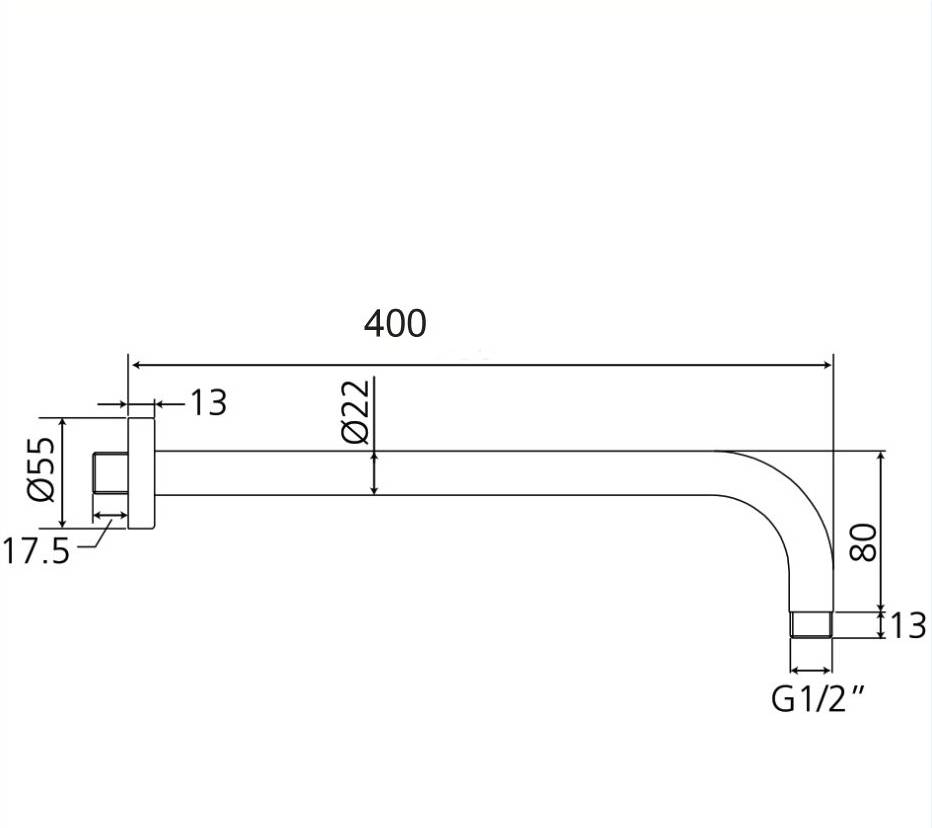 Beitz & Walz AQVADESIGN Brausearm 400 mm, mattschwarz