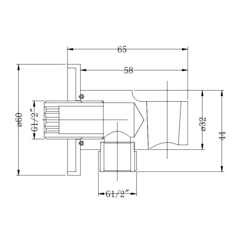 Beitz & Walz AqvaShower Konushalter m. Wandanschluss 1/2", mattschwarz