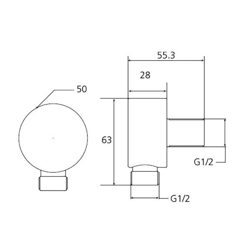 Beitz & Walz AqvaShower Wandanschlussbogen 1/2" mattschwarz