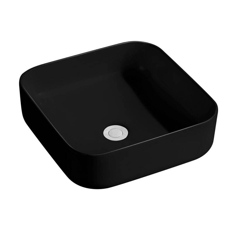 Beitz & Walz AqvaCeramica Aufsatzbecken "SlimRim" o. Überl. 385 x 385 mm mattschwarz