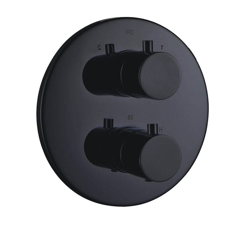 Beitz & Walz AQVATHERM Fertigmontageset f. Thermostat rund, schwarz