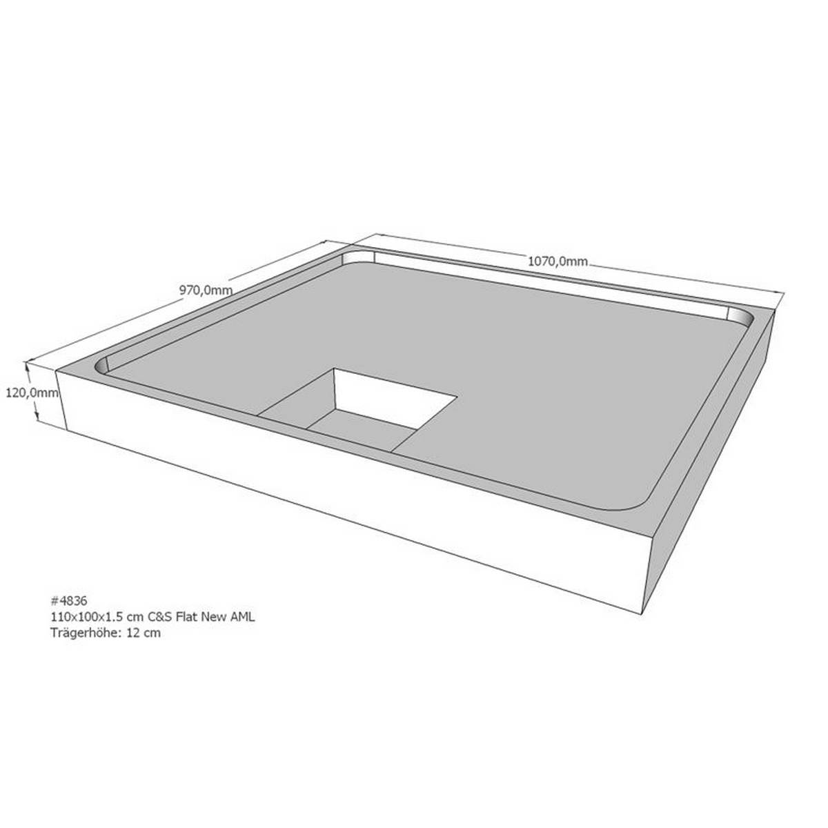 Support de receveur de douche Schröder pour Flat E 110x100