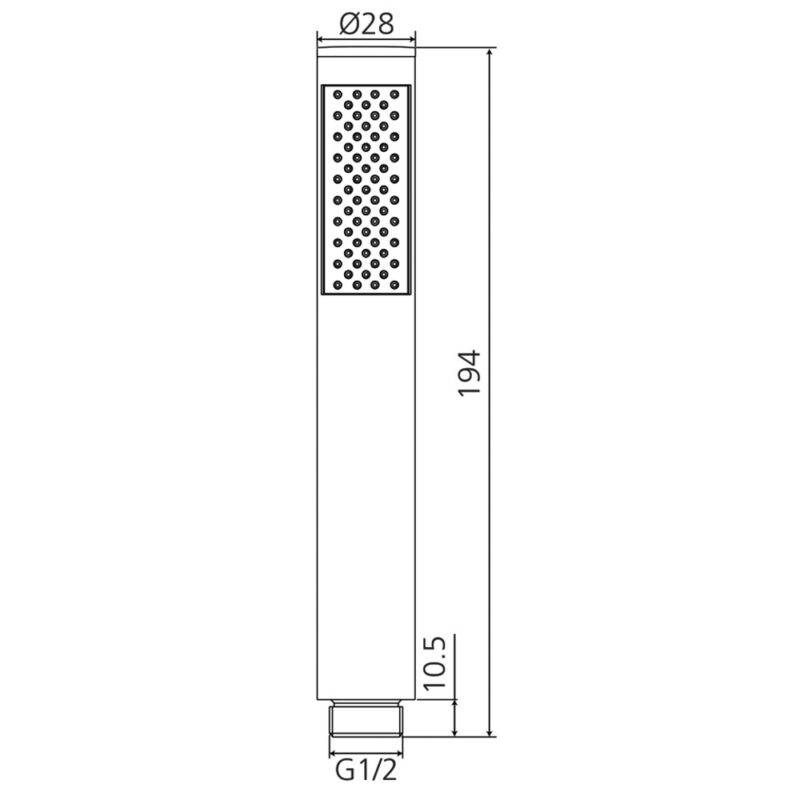 Beitz & Walz Aqvadesign Stabhandbrause / rund / ms.-verchromt