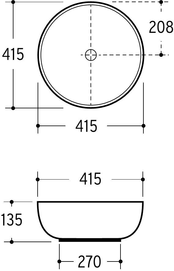 Beitz & Walz AqvaCeramica Aufsatzwaschtisch "SlimRim" 415 mm weiß