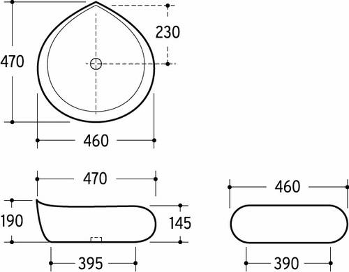 Beitz & Walz AqvaCeramica Aufsatzbecken 470 x 460 mm weiß