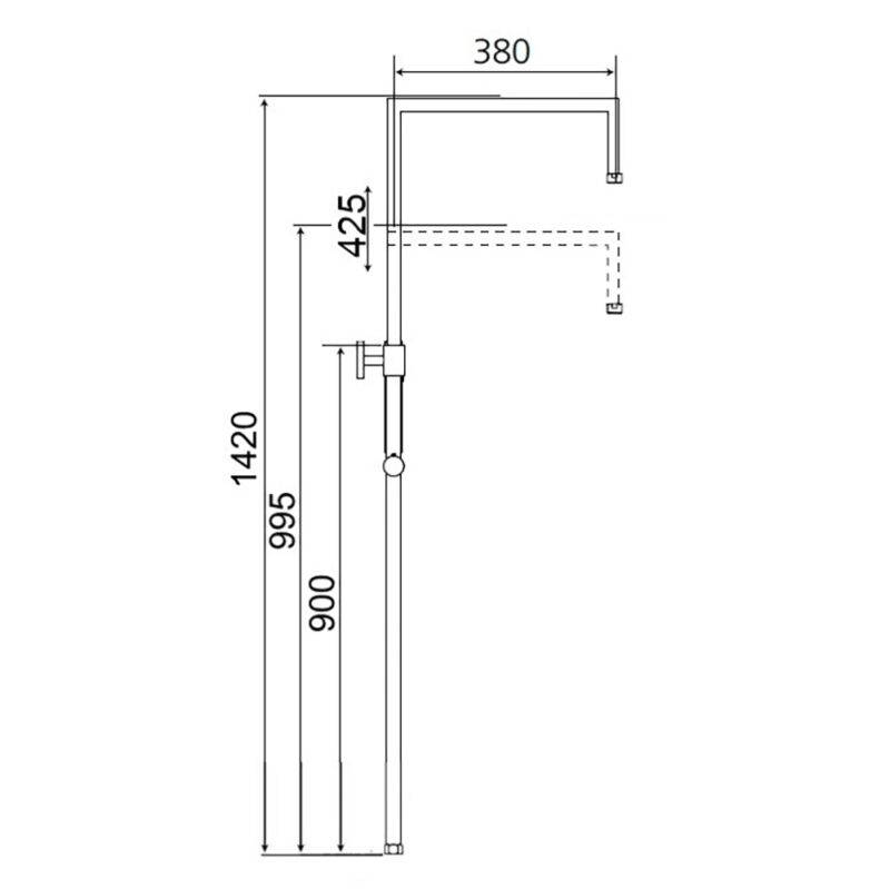 Beitz & Walz Aqvadesign Standbrause 90°x90°/ohne alles/ chrom