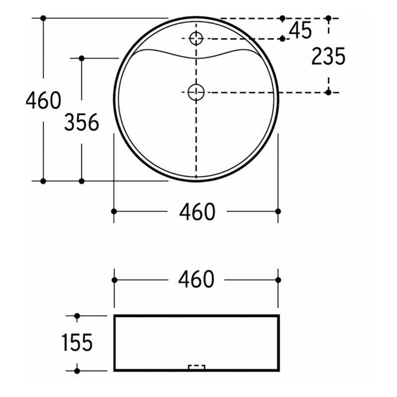 Beitz & Walz AqvaCeramica Aufsatzwaschtisch 460 mm - weiß -