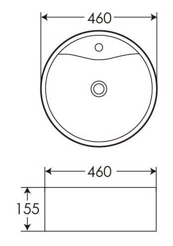 Beitz & Walz AqvaCeramica Aufsatzwaschtisch rund 460 mm weiß