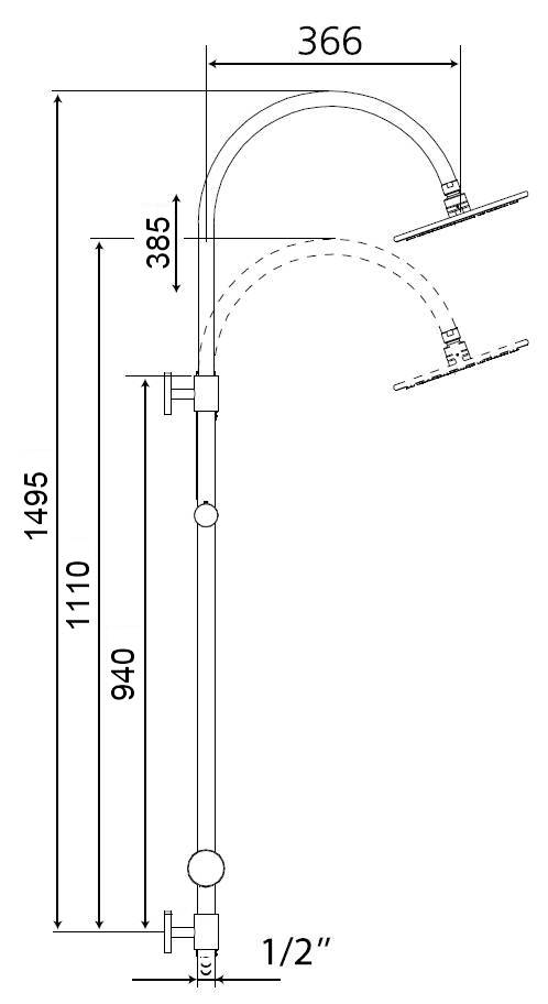 Beitz & Walz AQVASHOWER Standbrausegarnitur-Set