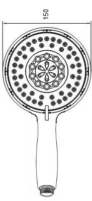 Beitz & Walz AQVABASIC II Handbrause 15 cm Durchm. 5-strahlig chrom