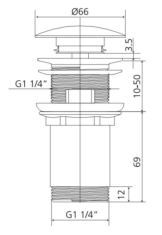 Beitz & Walz AqvaZone Klick-Klack Ablaufgarnitur 1"1/4 weiß