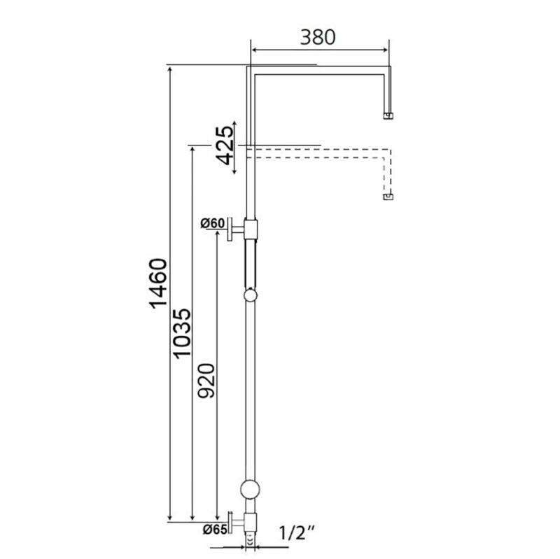Beitz & Walz Aqvadesign Standbrause 90°x90°/ohne alles/ chrom