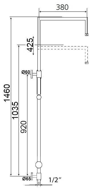 Beitz & Walz AQVASHOWER Standbrause 90° x 90°