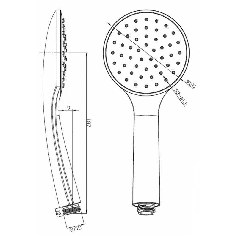 Beitz & Walz AqvaBasic III Handbrause 1-strahlig, "easy clean", chrom