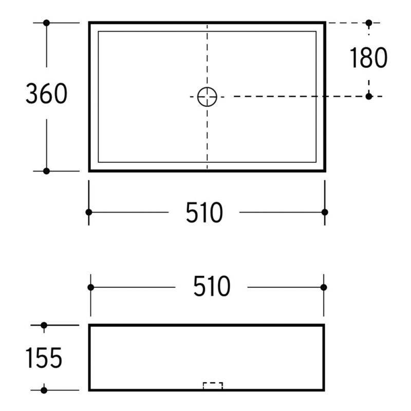 Beitz & Walz AqvaCeramica Aufsatzbecken 510 x 360 cm weiß