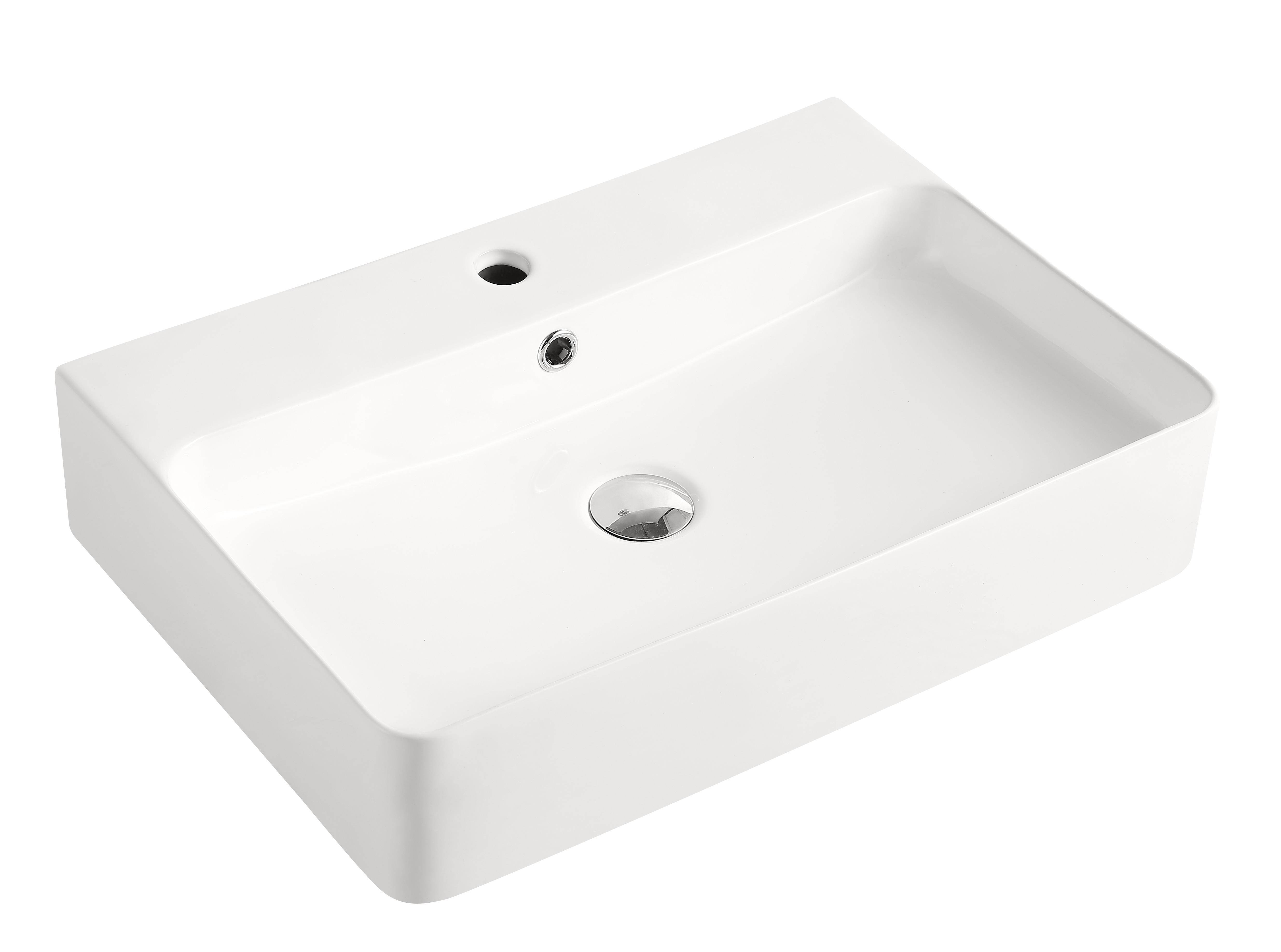 Beitz & Walz AqvaCeramica Aufsatzbecken "SlimRim" 600 x 430 mm weiß