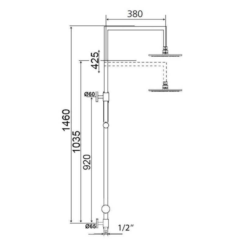 Beitz & Walz Aqvadesign Standbrause 90°x90° 200 mm / rund / Schl.-V.
