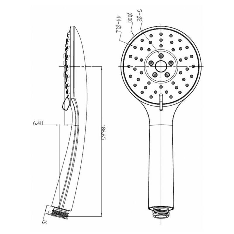 Beitz & Walz AqvaBasic III Handbrause 3-strahlig, "easy clean", chrom