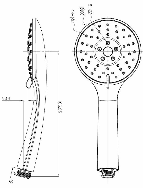 Beitz & Walz AQVABASIC III Handbrause 3-strahlig chrom