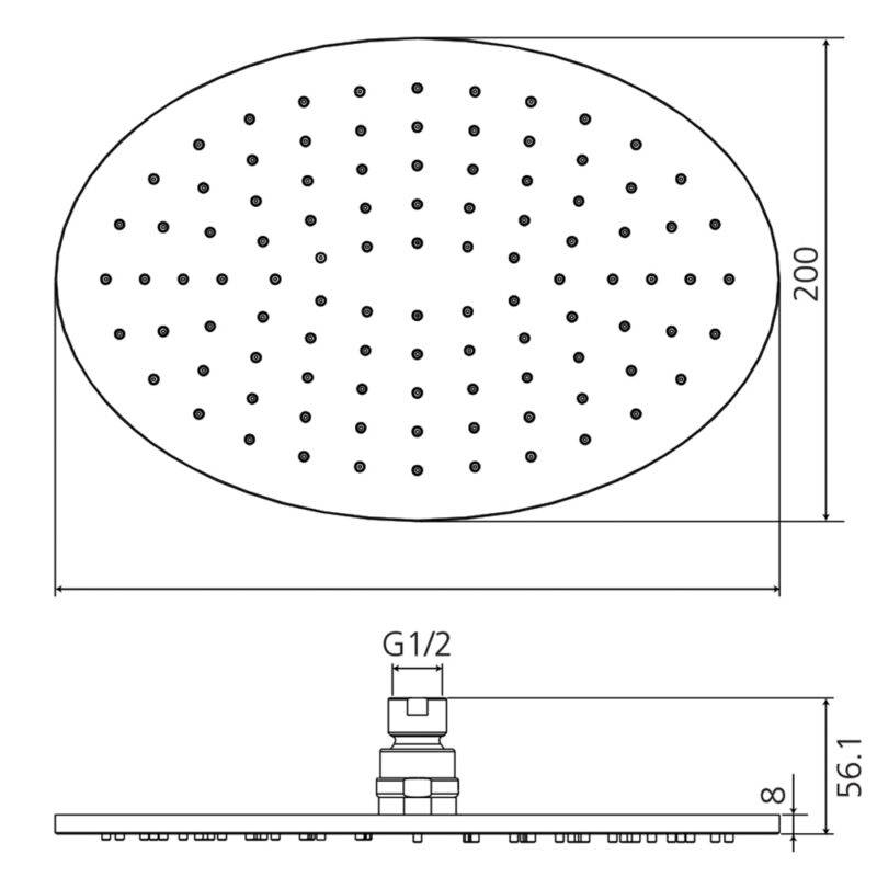 Beitz & Walz Aqvadesign Kopfbrause 300 mm / oval / chrom
