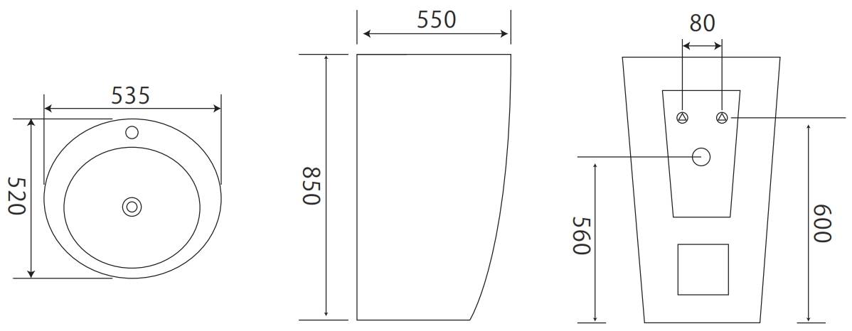 Beitz & Walz AqvaDesign Standwaschtisch rund - weiß -