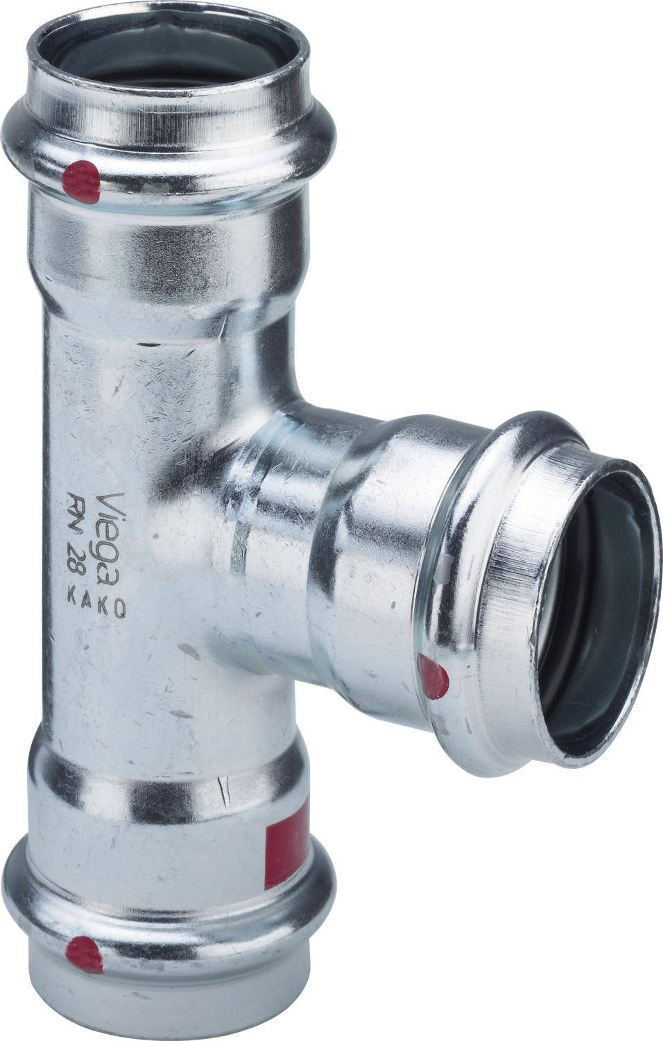 VIEGA T-Stück reduziert Prestabo Stahl verzinkt 54x42x54mm