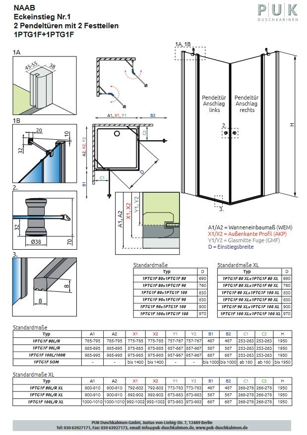 PUK Naab Eckeinstieg Nr. 1 / Festteil 1000 / Anschlag links