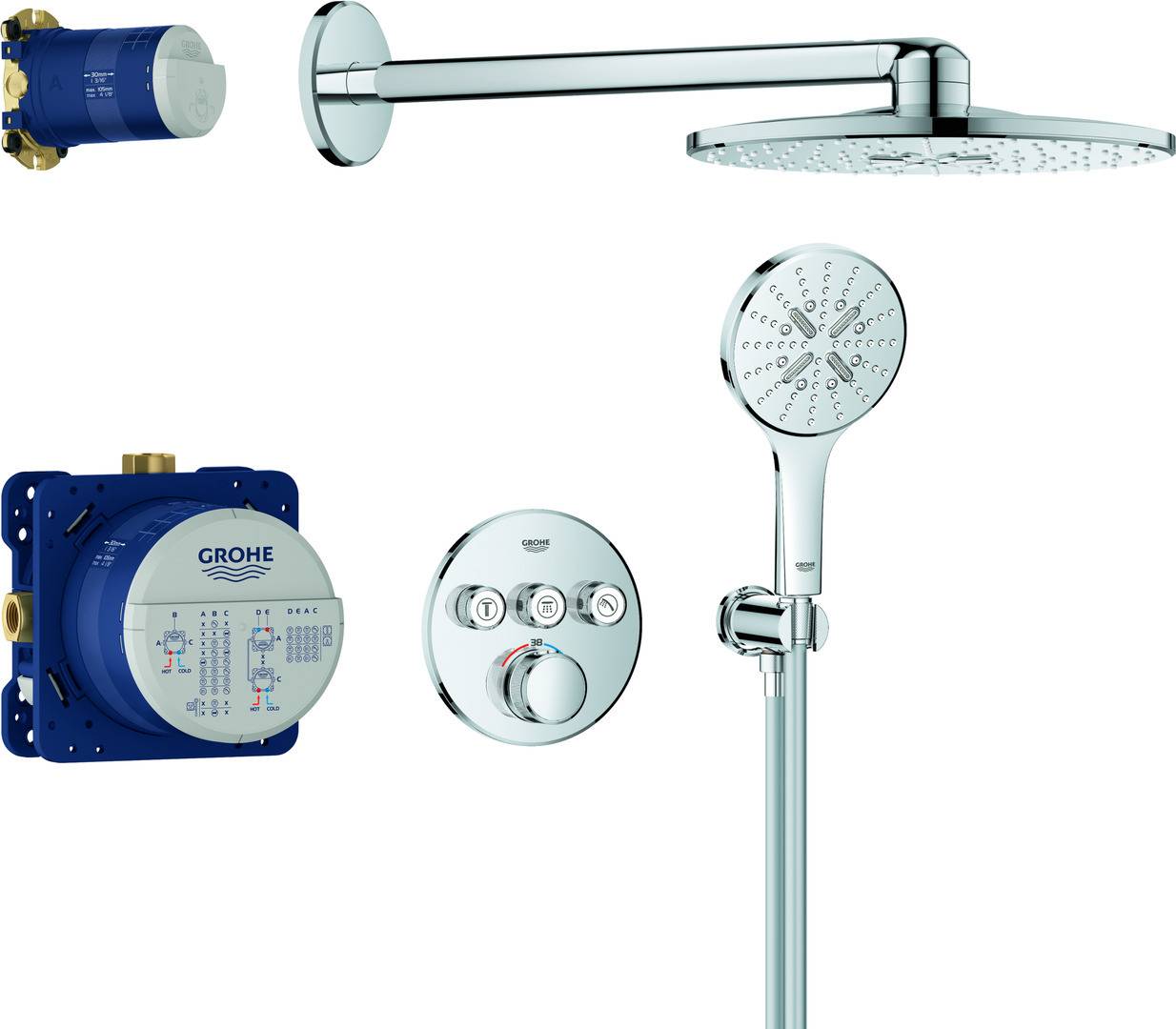 Grohe Duschsystem Grohtherm SmartControl m Fertigs. Th 29126 KB e Stabhb rd. Fo.