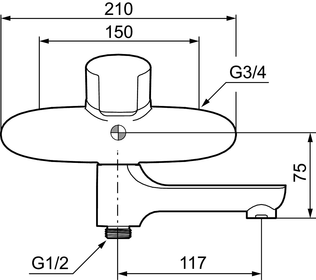 Mora CERA W5 Wannenfüll- und Duscheinhebelmischer Chrom