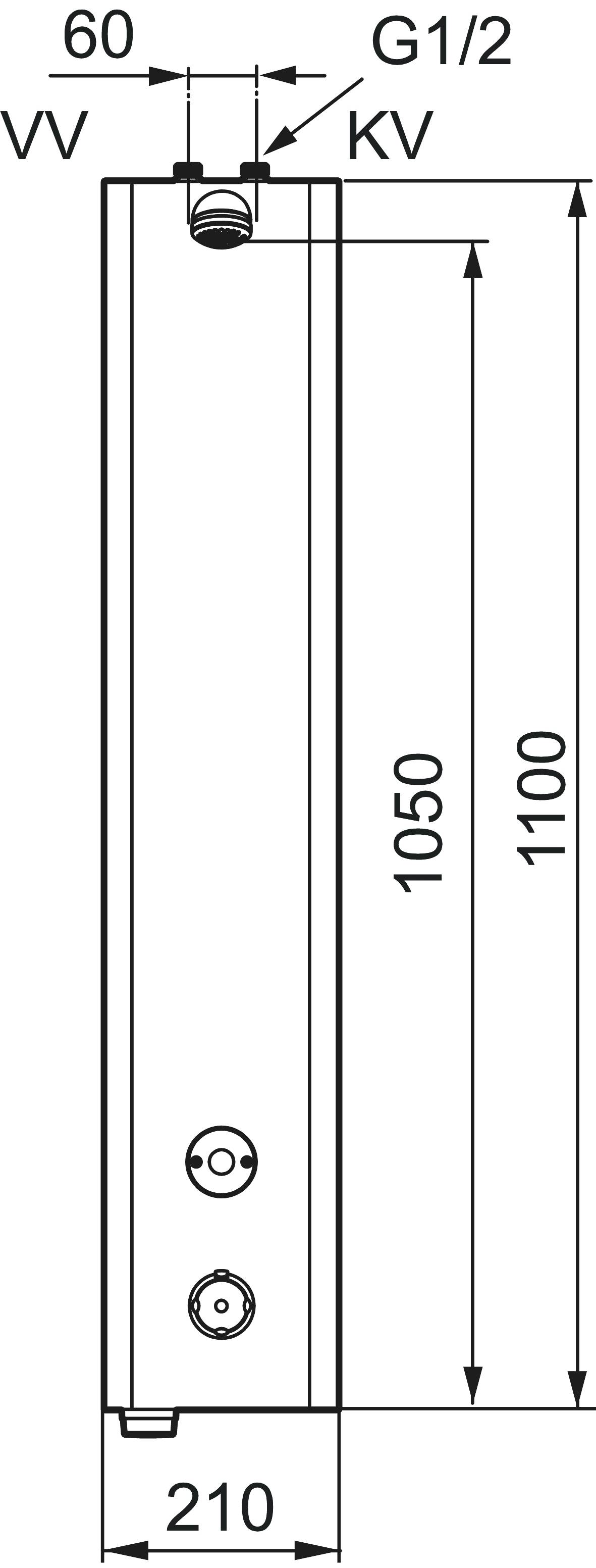 MORA tronic Duschpaneel WMS, mit Thermostatfunktion, Anschluss von oben Netzanschluss
