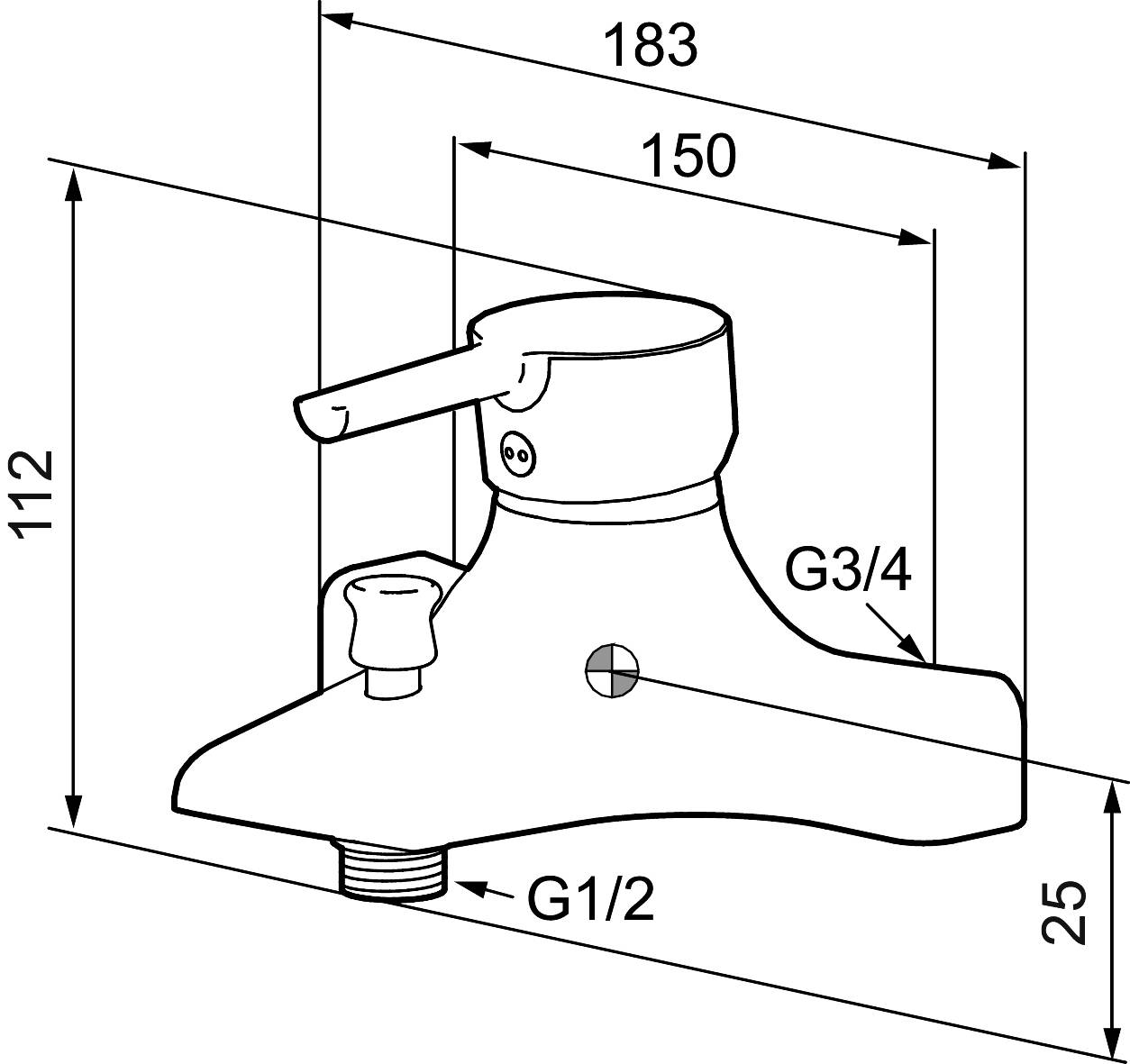 Mora MMIX W1 Wannenfüll- und Duscheinhebelmischer