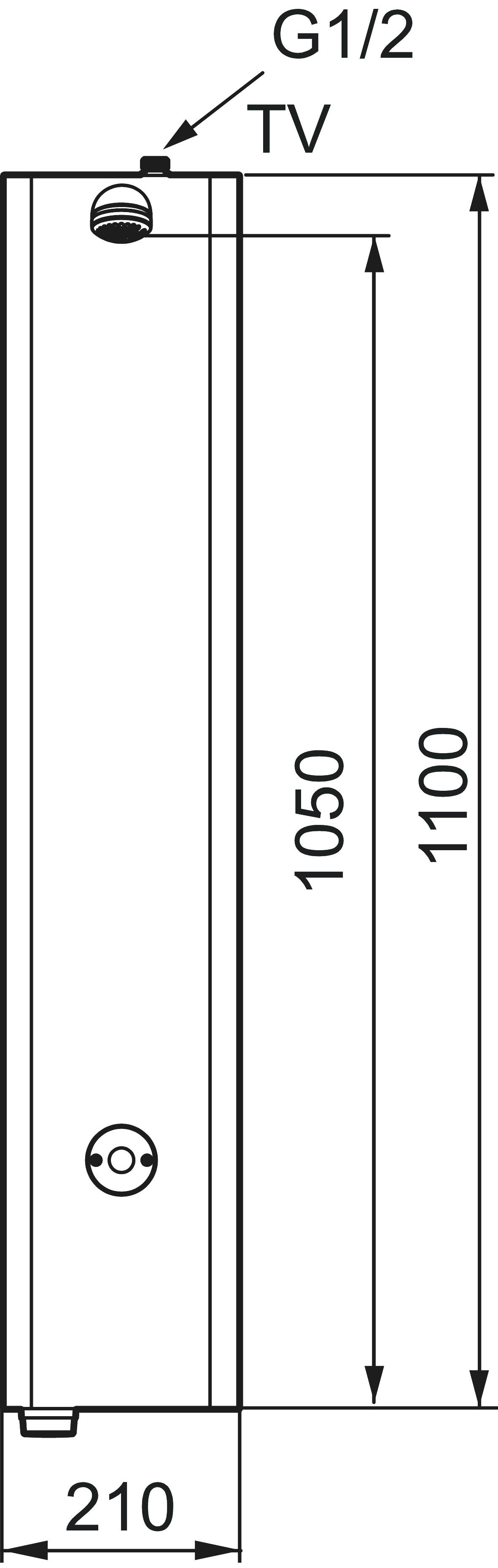 MORA tronic Duschpaneel WMS, für vorgemischtes Wasser, Anschl von oben o. von hinten