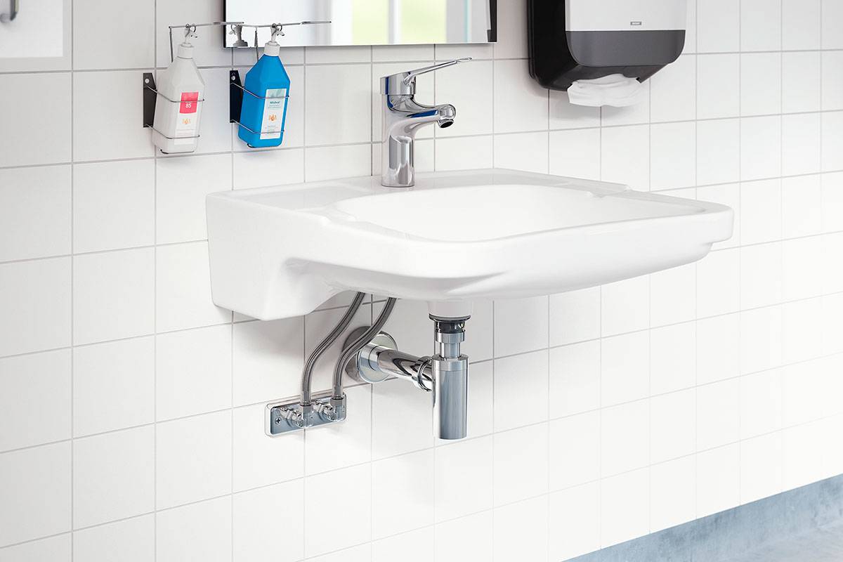 Mora MediCare Waschtisch-Einhebelmischer Anschluss CU Ø10 mmVerbindungsrohre