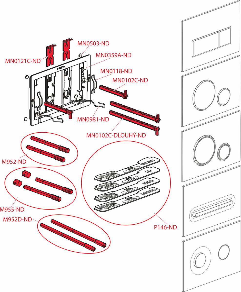 Alcadrain WC - Betätigungsplatte M1978-7 Dot.Dot.Schwarz-Matt / Gold-Matt